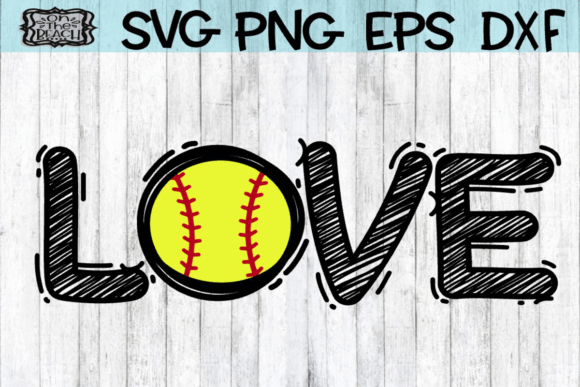 LOVE Softball Graphics for T-Shirt Designs