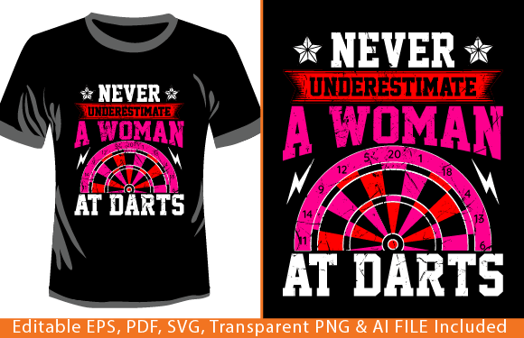 Never Underestimate a Woman at Darts Graphics