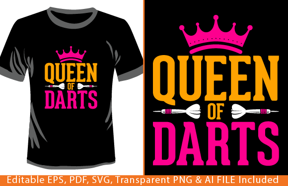 Queen of Darts T-shirt Design