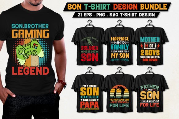 Son T-Shirt Design Bundle: Graphics for Trendy T-Shirts