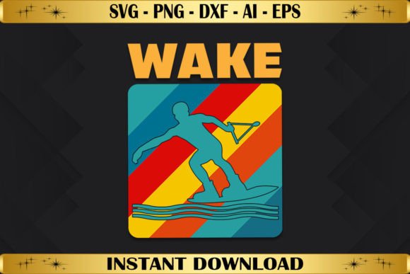Vintage Retro Wakeboarding Graphics for T-Shirt Designs